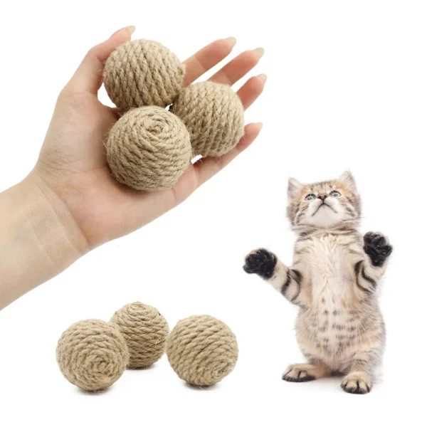 Balle Interactive En Sisal Pour Chatons